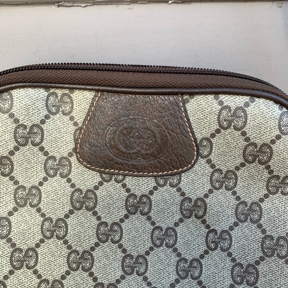 Very Popular Beautiful Old Gucci Shoulder Bag GG Pattern Brown - Picture 2 of 13